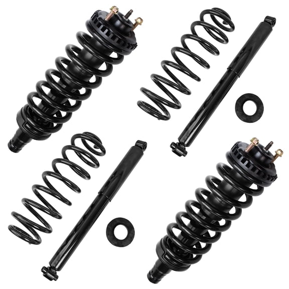 Detroit Axle - 4pc Struts for 02-06 Chevy Trailblazer EXT GMC Envoy XL 04-05 Envoy XUV 03-06 Isuzu Ascender, 4 Front and Rear Struts & Coil Spring Replacement Suspension Shock Absorbers