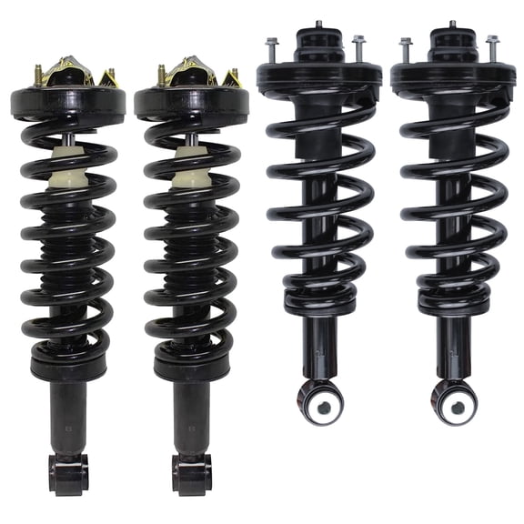 Detroit Axle - 4pc Struts for 2007-2013 Ford Expedition Lincoln Navigator [without Electronic Suspension] Complete Front Rear Strut with Coil Springs 2008 2009 2010 2011 2012 Replacement Strut Shock