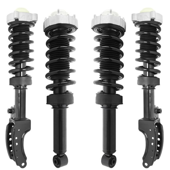 Detroit Axle - 4pc Struts for VW 2004-2010 Touareg, 2007-2015 Audi Q7, 2003-2010 Cayenne, Complete Struts with Coil Spring Assembly Front and Rear Suspension Replacement