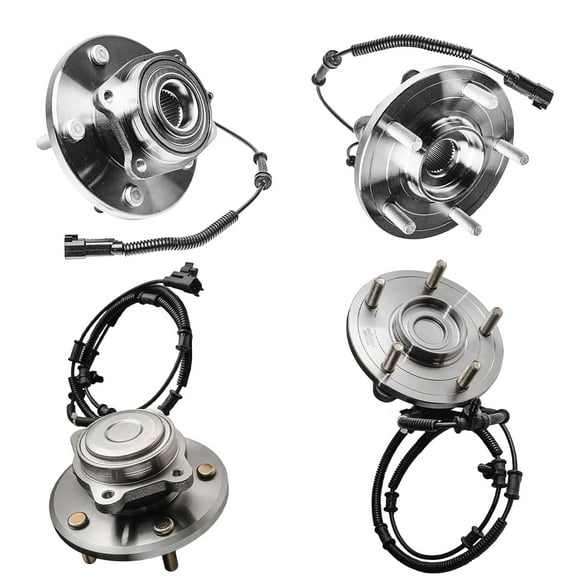 Detroit Axle - 4pc Wheel Bearing Hubs for 08-12 Dodge Grand Caravan Chrysler Town & Country Volkswagen Routan, 4 Front Rear Wheel Bearings and Hub 2008 2009 2010 2011 2012 Replacement