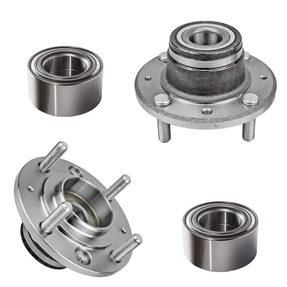Detroit Axle - 4pc Wheel Bearing Hubs Kit for 00-04 Volvo S40 V40, Rear Wheel Bearing & Hubs Front Wheel Bearings 2000 2001 2002 2003 2004 Replacement
