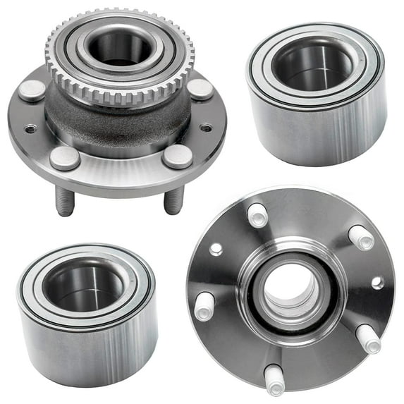 Detroit Axle - 4pc Wheel Bearing Hubs Kit for 2000-2006 Mazda MPV, 01-02 Millenia, 2 Rear Wheel Bearing & Hubs 2 Front Wheel Bearings 2001 2002 2003 2004 2005 Replacement