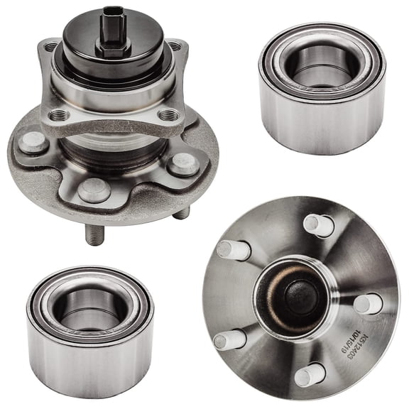 Detroit Axle - 4pc Wheel Bearing Hubs Kit for 2009-2019 Toyota Corolla Pontiac Vibe Matrix, Rear Wheel Bearing Hubs Front Wheel Bearings 2010 2011 2012 2013 2014 2015 2016 2017 2018 Replacement