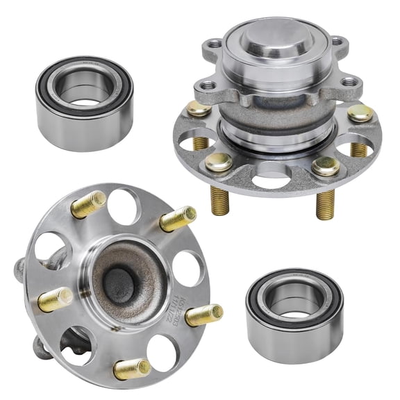 Detroit Axle - 4pc Wheel Bearing Hubs Kit for 2013-2018 Acura ILX, 2 Rear Wheel Bearing & Hubs 2 Front Wheel Bearings 2014 2015 2016 2017 Replacement