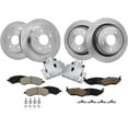thumbnail image 1 of Detroit Axle - 5 Lugs Front & Rear Disc Rotors Brake Pads + Rear Brake Calipers Replacement for Dodge Ram 1500 Durango Aspen - 10pc Set Fits select: 2013-2014 RAM 1500 ST, 2015-2017 RAM 1500 SLT, 1 of 7