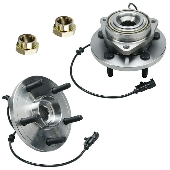 Detroit Axle 513271 Front Wheel Hub & Bearing Assembly w/CV Axle Spindle Nuts Replacement for 2006-2009 Aspen Dodge Durango w/ABS