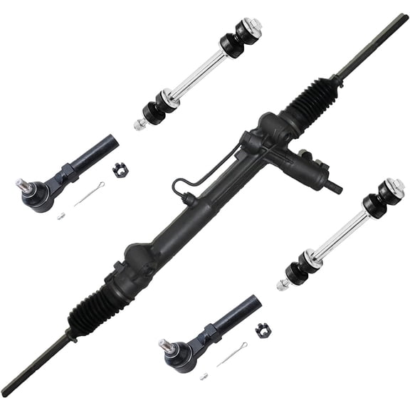 Detroit Axle - 5pc Front Rack and Pinion Kit for 1994-2004 Ford Mustang, 1 Power Steering Rack and Pinion 2 Tie Rods 2 Sway Bars 1995 1996 1997 1998 1999 2000 2001 2002 2003 Replacement