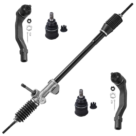 Detroit Axle - Steering Rack and Pinion Kit for 1988-1991 Honda Civic CRX Rack and Pinion Assembly 2 Outer Tie Rod Ends 2 Lower Ball Joints 1989 1990 Replacement