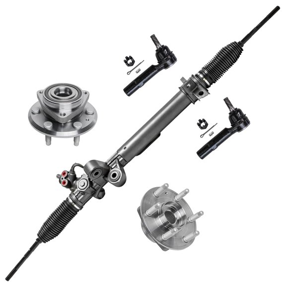 Detroit Axle - 6pc Front Wheel hubs Rack & Pinion Kit for GMC Acadia Buick Enclave Traverse Outlook