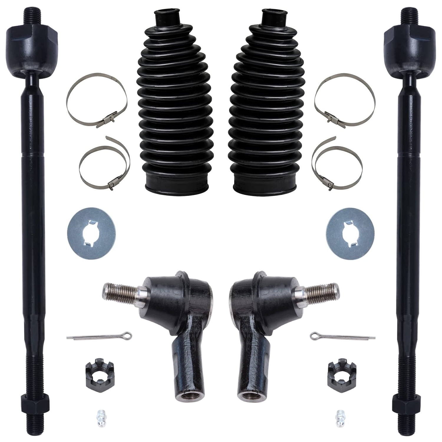 Pair Of Front Inner Tie Rod Ends With Rack & Pinion Boots For 1996-2000 Honda Civic 5 thumbnail image