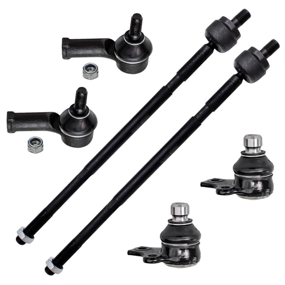 Detroit Axle - 6pc Front Suspension Kit for Volkswagen 1999-2002 Cabrio 2 Lower Ball Joints 4 Inner & Outer Tie Rod End Links 2000 2001 Replacement