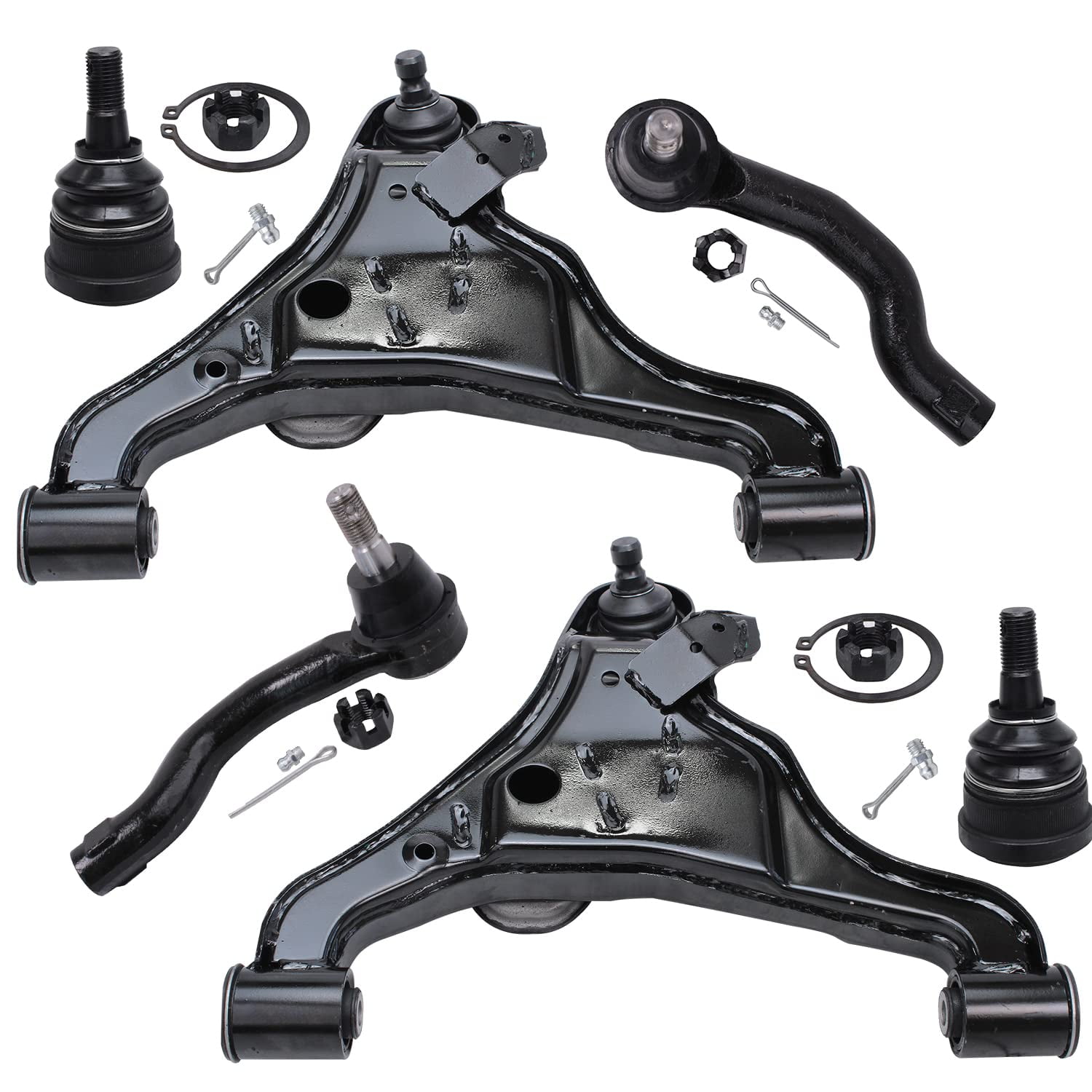 Detroit Axle - 6PC Front Lower Control Arms, Lower Upper Ball Joints ...