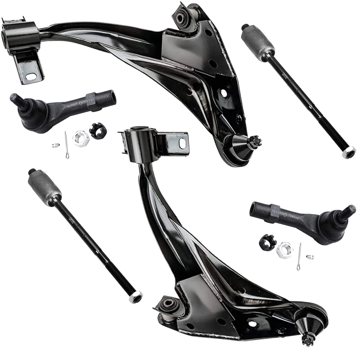 Detroit Axle - 6PC Front Lower Control Arms w/ Inner Outer Tie Rods for ...