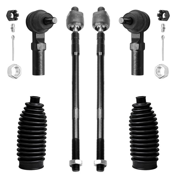 Detroit Axle - 6PC Front Outer Inner Tie Rod w/Tie Rod Boot Suspension Kit for 2004 2005 2006 2007 2008 Nissan Maxima