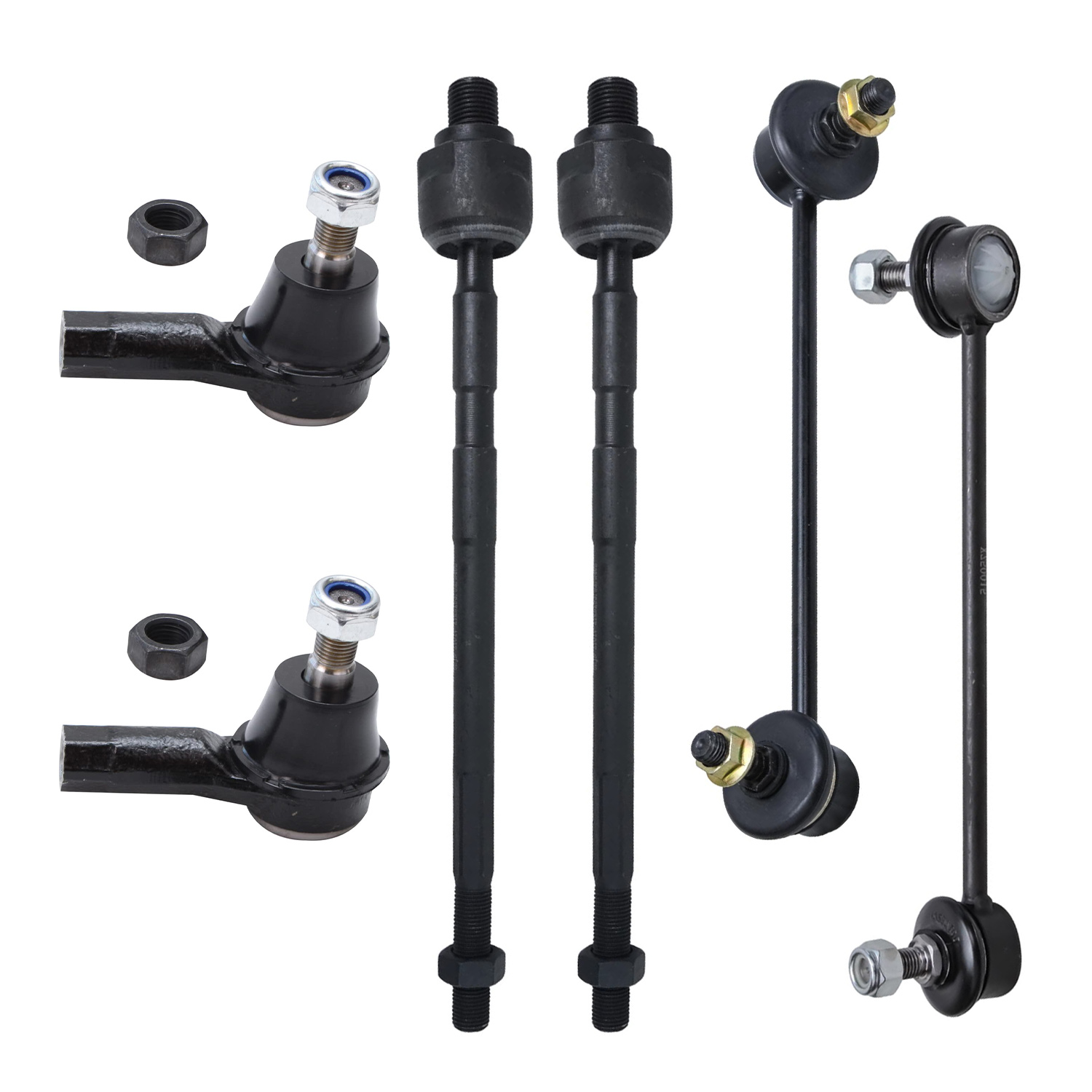 Kia Rio Tire Rods Detroit Axle - 6PC Front Sway Bars, Outer Tie Rods and Inner Tie Rods ...