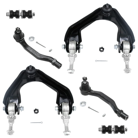 Detroit Axle - 6PC Front Upper Control Arms w/Ball Joint, Sway Bars and Outer Tie Rods Replacement for 1990 1991 1992 1993 Honda Accord