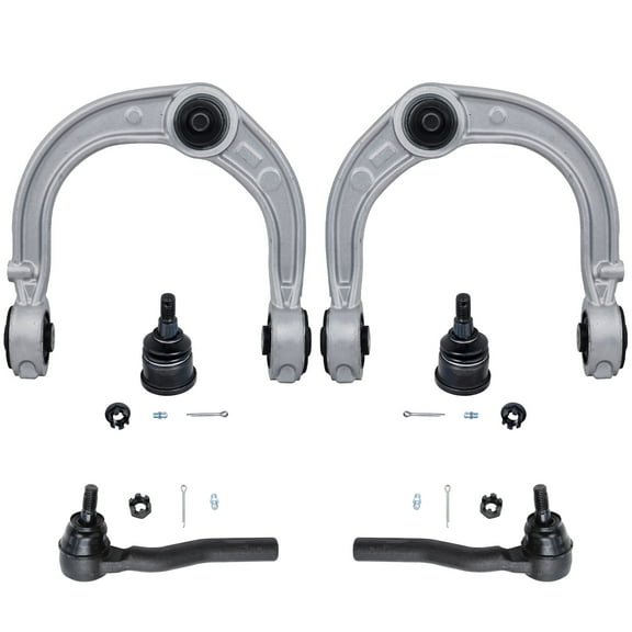 Detroit Axle - 6PC Front Upper Control Arms w/Ball Joint and Outer Tie Rods for 2003 2004 2005 2006 2007 Cadillac CTS RWD