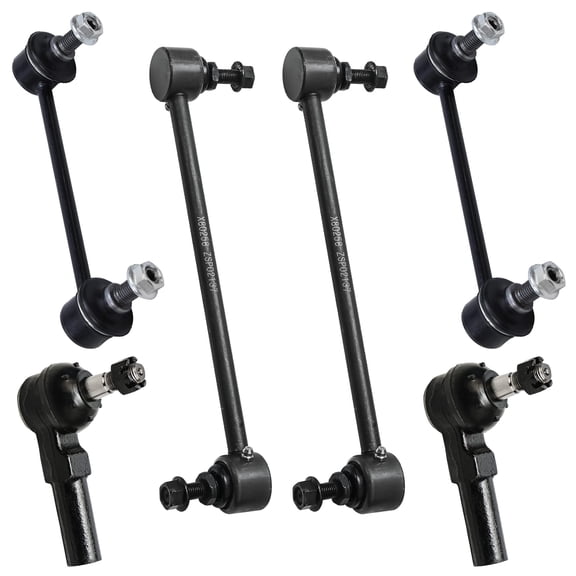 Detroit Axle - 6PC Front and Rear Stabilizer Sway Bar Links and Outer Tie Rods for 2001 2002 2003 Mazda Protege Protege5