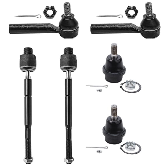 Detroit Axle - 6PC Inner Outer Tie Rods and Front Lower Ball Joints for 2003-2009 Toyota 4Runner - [2003-2009 Lexus GX470]