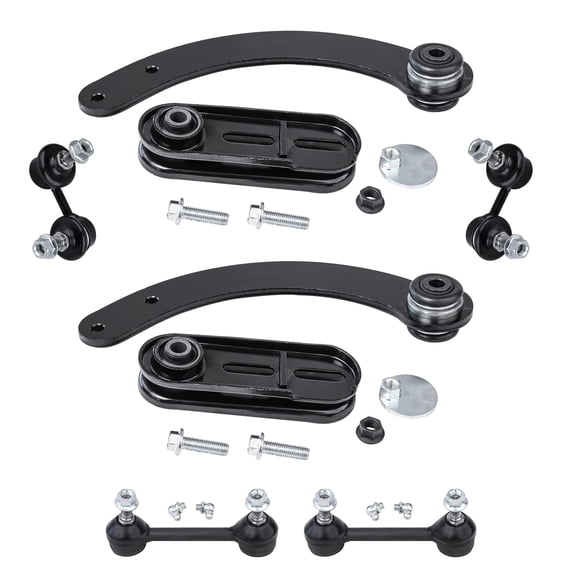 Detroit Axle - 6PC Rear Upper Control Arms w/Sway Bars for 2008 2009 2010 2011 Mitsubishi Lancer AWD GSR MR