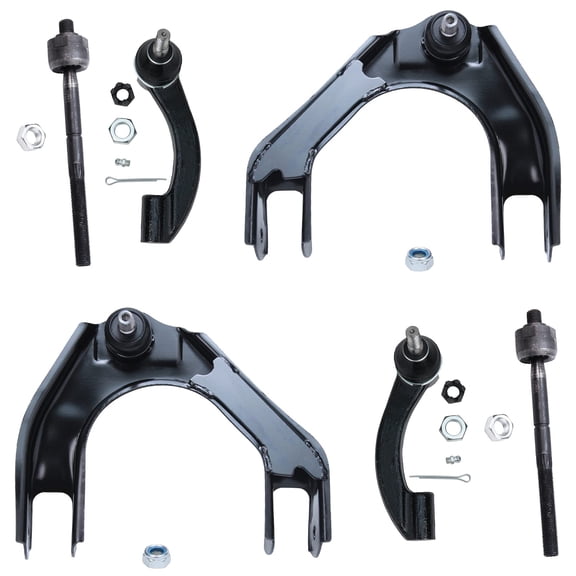 Detroit Axle - 6PC Suspension for Chrysler Cirrus Sebring Dodge Stratus Plymouth Breeze Front Upper Control Arms + Inner Outer Tie Rods Replacement