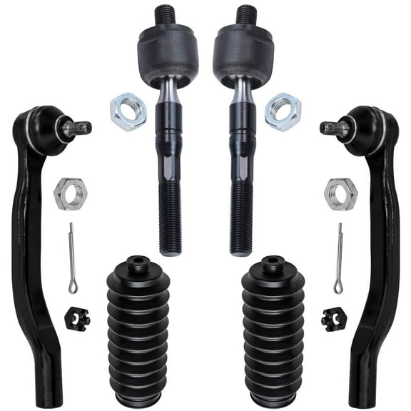 Detroit Axle - 6pc 3.0L Front Inner & Outer Tie Rods w/Boots Replacement for 1998-2002 Honda Accord