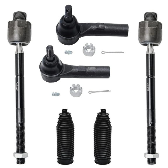 Detroit Axle - 6pc 4WD Front Inner & Outer Tie Rods w/Boots Replacement for Dodge Dakota Durango Fits select: 2002 DODGE DAKOTA QUAD SLT, 2001 DODGE DAKOTA QUAD