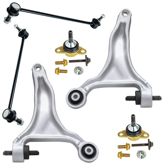 Detroit Axle - AWD Front 6pc Control Arms Kit for 01-05 Volvo V70, 03-07 XC70, 2 Lower Control Arms 2 Lower Ball Joints 2 Sway Bars 2001 2002 2003 2004 2005 2006 2007 Replacement