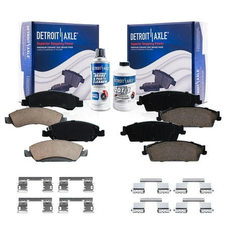 Detroit Axle - Brake Pads for Chevrolet Silverado GMC Sierra Yukon XL Suburban 1500 Avalanche Tahoe Cadillac Escalade ESV EXT, Front and Rear Ceramic Brake Pads w/Hardware Replacement