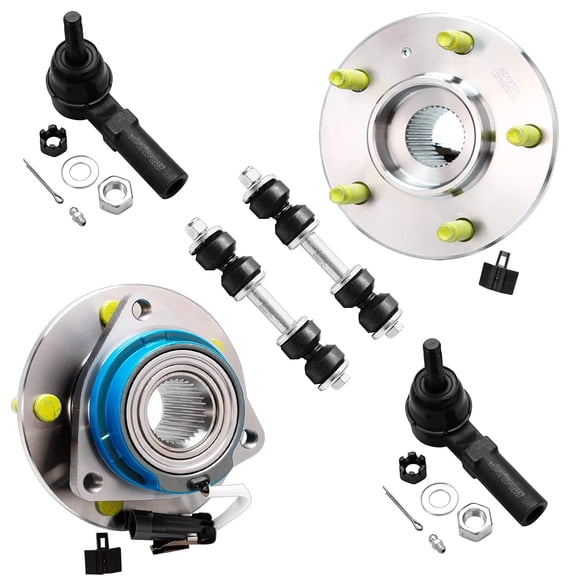 Detroit Axle - 6pc FWD Front Wheel Hubs Outer Tie Rods Sway Bars Replacement for Buick Lucerne