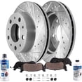 thumbnail image 1 of Detroit Axle - 6pc Front Brake Kit for 2014-2021 Ram ProMaster 1500 2500 3500 Drilled and Slotted Disc Brake Rotors Ceramic Brakes Pads with Hardware Replacement : 11.81" inch Rotor, 1 of 3