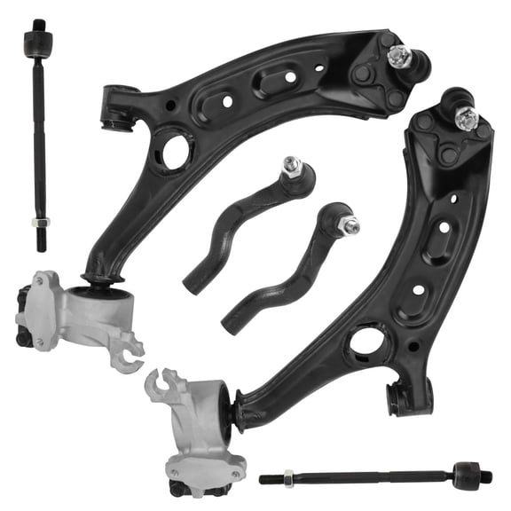 Detroit Axle - 6pc Front Control Arms Kit for 2017 2018 2019 2020 2021 2022 Honda CR-V [GAS], 2 Lower Control Arms with Ball Joint 4 Inner and Outer Tie Rods Replacement