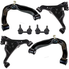 Detroit Axle - 6pc Front End Control Arms for 2005-2025 Nissan Frontier, 2005-2012 Pathfinder, 2005-2015 Xterra, 4 Upper & Lower Control Arms 2 Sway Bar Links Replacement