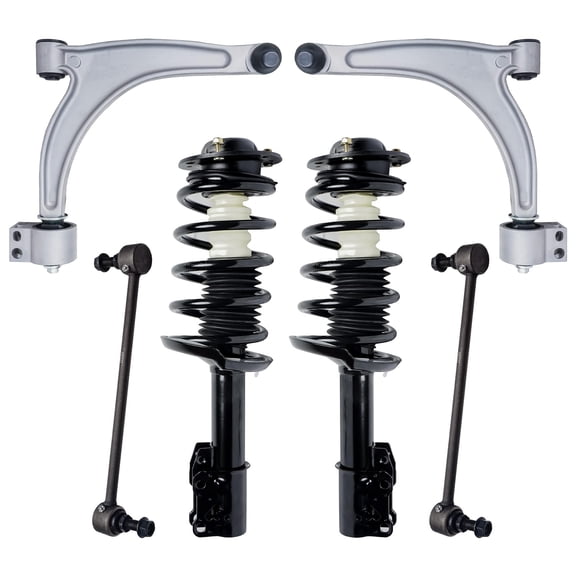 Detroit Axle - 6pc Front Suspension Kit Lower Control Arms Spring Struts Sway Bars for Chevy Malibu, Pontiac G6, Saturn Aura