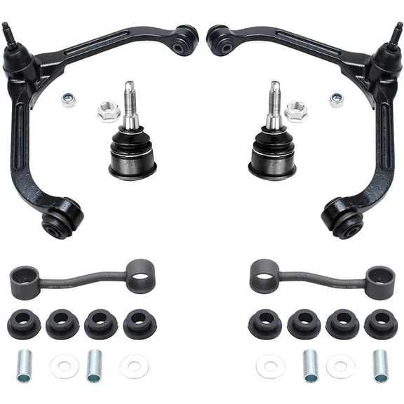 Detroit Axle - 6pc Front End Control Arms Kit for 2002 2003 2004 Jeep Liberty 2 Upper Control Arms with Ball Joints 2 Lower Ball Joints 2 Sway Bar Links Replacement