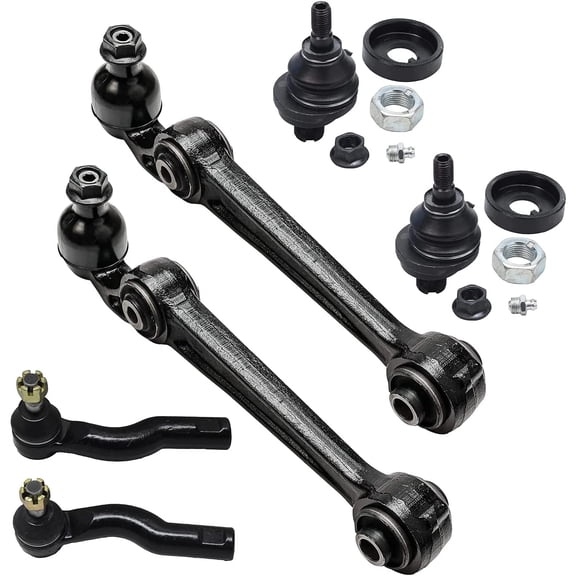 Detroit Axle - 6pc Front End Control Arms Kit for 2007-2012 Lincoln MKZ Ford Fusion, 07-09 Mercury Milan, Lower Forward Control Arms Upper Ball Joints Tie Rods 2008 2009 2010 2011 Replacement