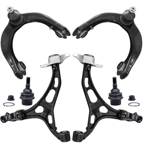 Detroit Axle - 6pc Front End Control Arms Kit for 2011-2015 Dodge Durango Jeep Grand Cherokee, 2 Lower Ball Joints 4 Upper & Lower Control Arms 2012 2013 2014 Replacement