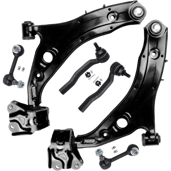 Detroit Axle - 6pc Front End Kit for 2007-2015 Mazda CX-9, 2 Lower Control Arms with Ball Joint Assembly 2 Outer Tie Rods 2 Sway Bar Links 2008 2009 2010 2011 2012 2013 2014 Replacement