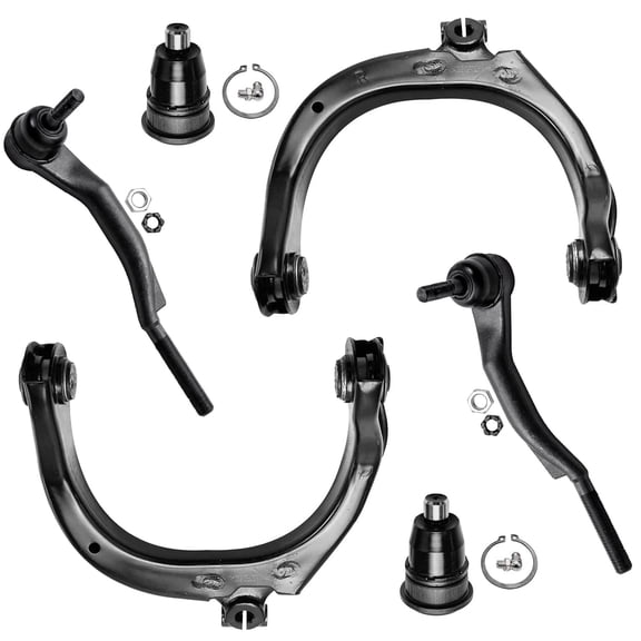Detroit Axle - 6pc Front End Kit for Buick Rainier Chevy Trailblazer EXT SSR GMC Envoy XL XUV Isuzu Ascender Olds Bravada, 2 Upper Control Arms 2 Outer Tie Rods 2 Upper Ball Joints