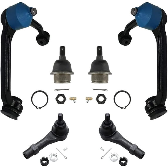 Detroit Axle - 6pc Front End Kit for Ford 2002-2011 Ranger, 02-07 Mazda B3000, 02-09 B4000, Tie Rods Upper Control Arms Lower Ball Joints 2003 2004 2005 2006 2007 Replacement
