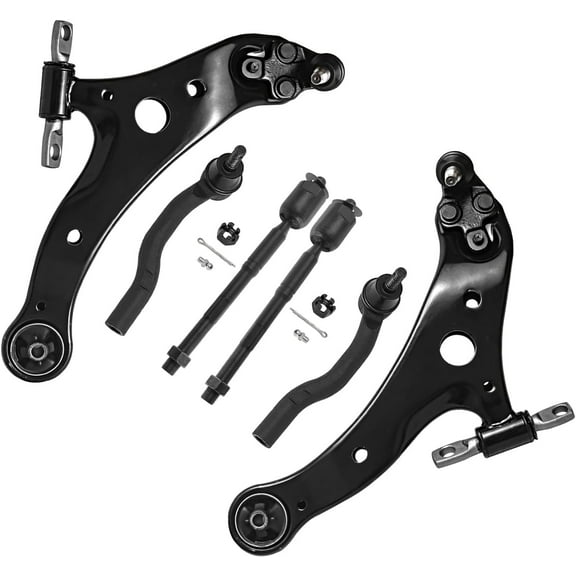 Detroit Axle - 6pc Front End Kit for Toyota 2007-2011 Camry 2005-2012 Avalon 2007-2012 Lexus ES350, 2 Lower Control Arms with Ball Joint 4 Outer Inner Tie Rod Ends Replacement