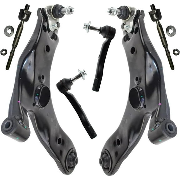 Detroit Axle - 6pc Front End Kit for Toyota 2010-2015 Prius Plug-In 2011-2017 Lexus CT200h 2 Lower Control Arms with Ball Joints 4 Outer Inner Tie Rods 2012 2013 2014 Replacement