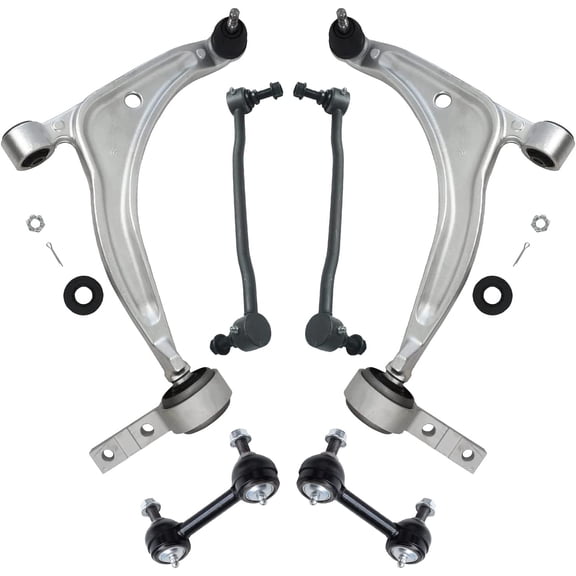 Detroit Axle - 6pc Front End Suspension Kit for 02-06 Nissan Altima, 2004-2008 Maxima, 2 Lower Control Arms w/Ball Joints 4 Front Rear Sway Bars 2005 Replacement