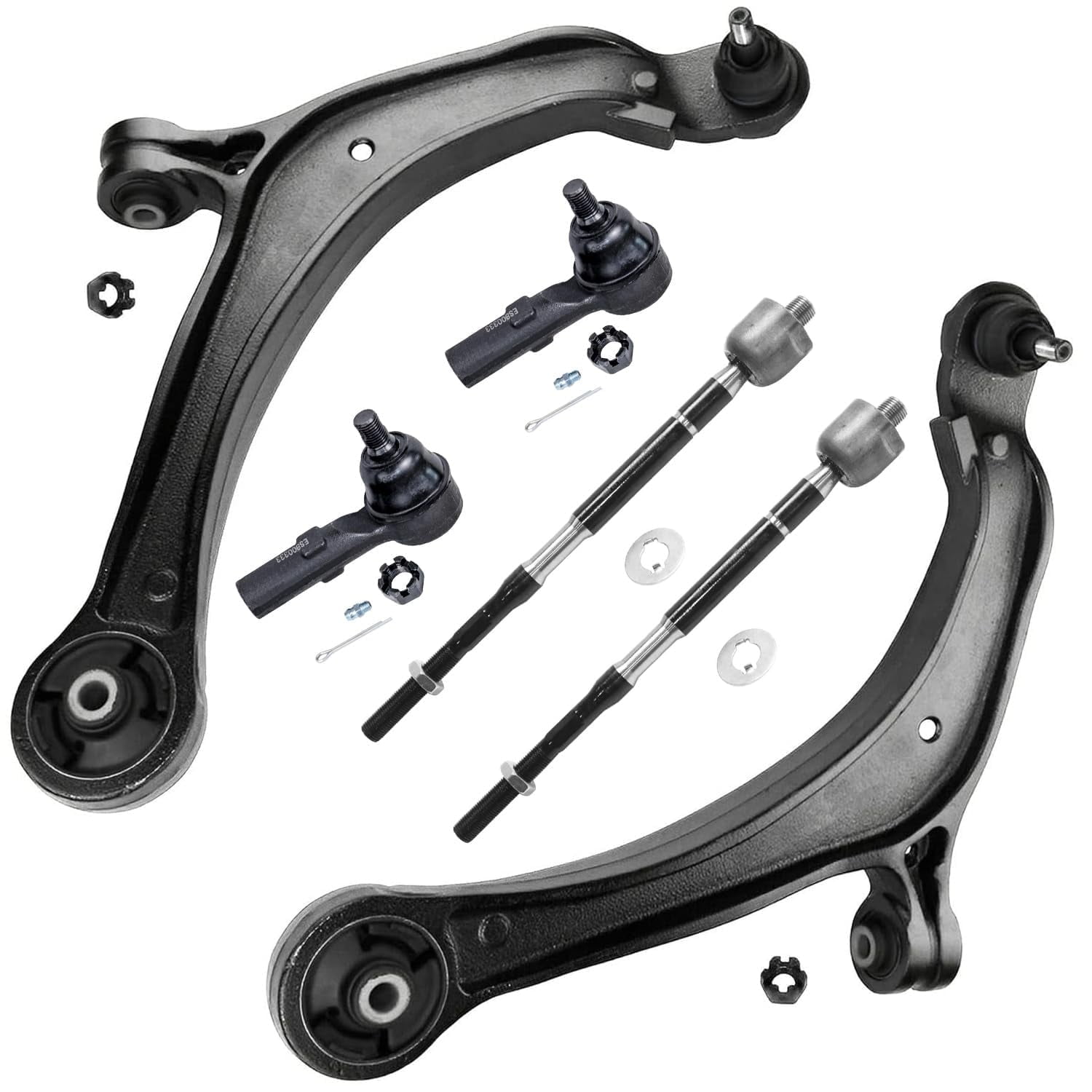 Detroit Axle - 6pc Front End Suspension Kit for 2011-2017 Honda Odyssey 2 Lower Control Arms with Ball Joints 4 Tie Rod Ends Replacement