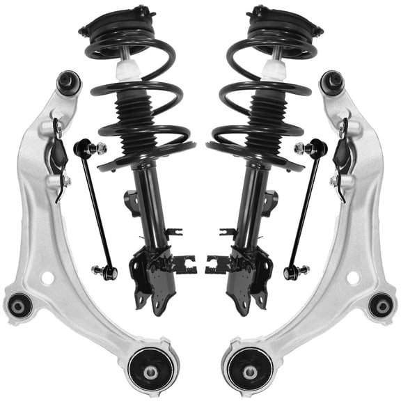 Detroit Axle - 6pc Front End Suspension Kit for 2011-2017 Nissan Quest 2 Lower Control Arms & Ball Joints 2 Struts with Coil Spring 2 Sway Bars Replacement