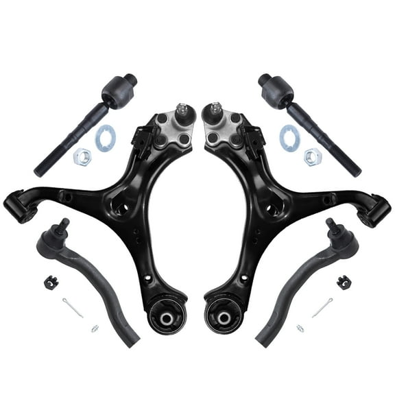 Detroit Axle - 6pc Front End Suspension Kit for Acura 2013-2015 ILX 2012-2015 Honda Civic, Lower Control Arms with Ball Joints Inner Outer Tie Rod Ends 2013 2014 2015 Replacement