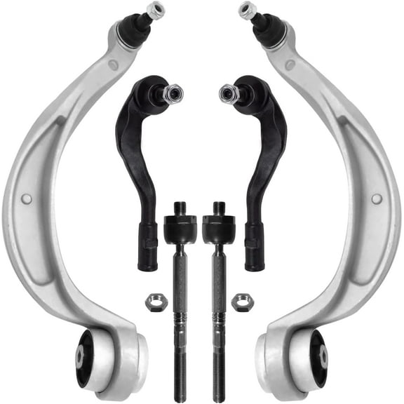 Detroit Axle - 6pc Front End Suspension Kit for Audi A4 A5 Quattro Allroad Q5 RS5 S4 S5, 2 Lower Rearward Control Arms with Ball Joint 4 Outer Inner Tie Rods Replacement