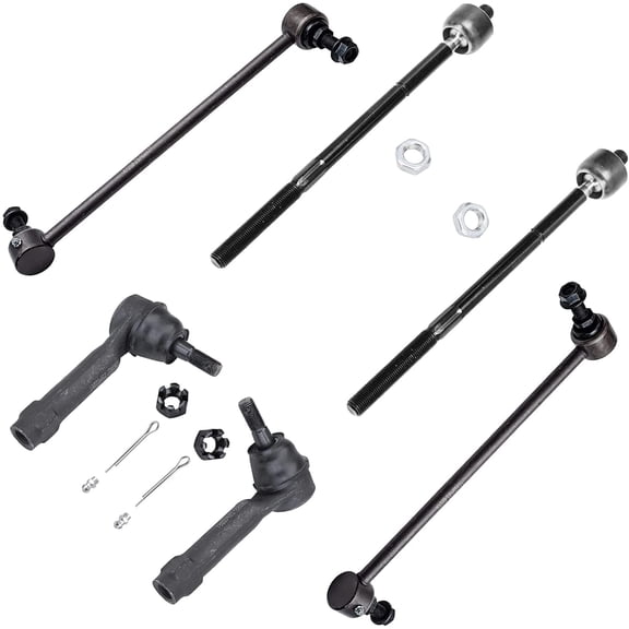 Detroit Axle - 6pc Front Inner Outer Tie Rods Sway Bars Replacement for Chrysler Town & Country