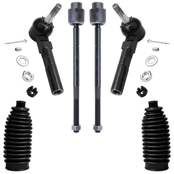 Detroit Axle - 6pc Front Inner Outer Tie Rods w/Boots Replacement for Pontiac Grand AM Chevy Malibu Fits select: 1997-2003 CHEVROLET MALIBU, 2004-2005 CHEVROLET CLASSIC