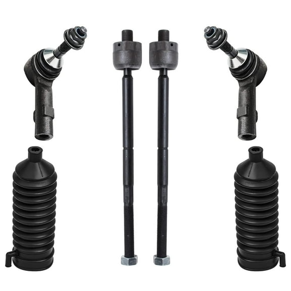 Detroit Axle - 6pc Front Inner Outer Tie Rods w/Boots Replacement for Ford Taurus Mercury Sable Fits select: 2009 FORD FLEX SEL, 2009 FORD TAURUS SEL